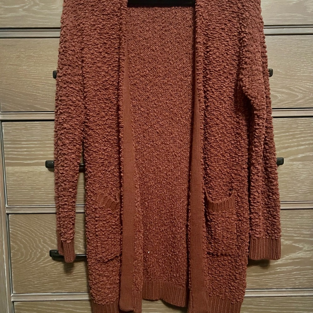 Burnt Orange Popcorn Cardigan